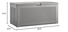 Load image into Gallery viewer, Rubbermaid Extra Large Resin Outdoor Storage Deck Box (134 Gal), Weather Resistant, Gray, Deck Organization for Home/Backyard/Pool Chemicals/Toys/Garden Tools/Porch/Patio Cushions