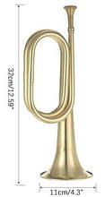 Load image into Gallery viewer, TUOREN Gold Bugle Cavalry Trumpet Brass Instrument for School Band Cavalry Beginner Military Orchestra W/Carrying Bag