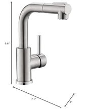 Load image into Gallery viewer, GIMILI Modern Bar Sink Faucet for Kitchen Sink Single Handle with Pull Out Sprayer Hot and Cold Prep Sink Faucet Brushed Nickel