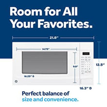 Load image into Gallery viewer, GE GCST14S1WWW Microwave Oven,1,100-watt 7 Auto Cooking Settings, Kitchen Essentials for The Countertop, Dorm Room or Apartment, Child-Lock Technology 1.4 Cu. Ft, White