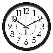 Load image into Gallery viewer, THE CHICAGO LIGHTHOUSE Electric Clock with White Dial, 14-1/2-Inch, Black Frame (67801103)