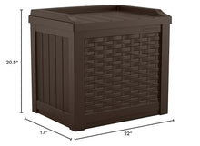 Load image into Gallery viewer, Suncast 22 Gallon Small Resin Storage Seat, Java, SSW600J