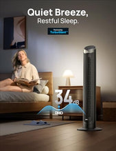 Load image into Gallery viewer, Dreo Tower Fans for Bedroom, 90° Oscillating Fans for indoors, 5 Speeds 4 Modes Max 26ft/s, 12H Timer, LED Display with Touch, Remote Control, 40" Quiet Bladeless Standing Floor Fan for Home Office