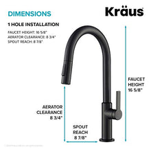 Load image into Gallery viewer, KRAUS Oletto Single Handle Pull Down Kitchen Faucet in Matte Black, KPF-2820MB