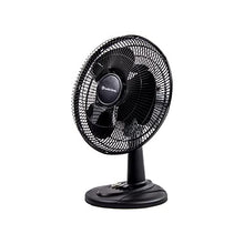 Load image into Gallery viewer, Comfort Zone Oscillating Table Fan with Adjustable Tilt, Convenient Push Button Controls, Quiet, 12 inch, 3 Speed, Desk Fan, Airflow 7.25 ft/sec, Ideal for Home, Bedroom, Dorm & Office, CZ121BK