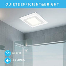 Load image into Gallery viewer, Tech Drive Bathroom Fan with Light 50 CFM 1.0Sone No Attic Access Needed Installation,Very Quiet Bath Ventilation and Exhaust Fan with LED Light 4000K 600LM, 4inch Duct