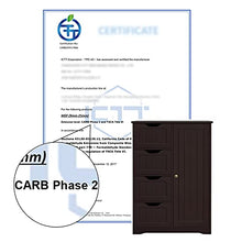 Load image into Gallery viewer, Yaheetech Wooden Bathroom Floor Cabinet, Side Storage Organizer Cabinet with 4 Drawers and 1 Cupboard, Freestanding Entryway Storage Unit Console Table, Home Decor Furniture, Brown