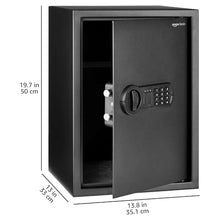 Load image into Gallery viewer, Amazon Basics Small Safe For Home, Steel Security, Electronic, Programmable Keypad Lock Box, 1.8 Cubic Feet, Black