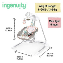 Load image into Gallery viewer, Ingenuity InLighten 5-Speed Baby Swing - Swivel Infant Seat, 5 Point Safety Harness, Nature Sounds, Lights - Nally Owl
