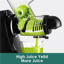 Load image into Gallery viewer, Fretta Masticating Slow Juicers, 3-inch Wide Feeding Chute Cold Press Juicer, Celery Juicer, Juicer Machines Vegetable and Fruit,Juice Recipes Included, 2 Speed, BPA-Free, Easy Clean, 200W(Black)