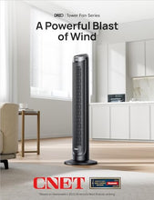 Load image into Gallery viewer, Dreo Tower Fans for Bedroom, 90° Oscillating Fans for indoors, 5 Speeds 4 Modes Max 26ft/s, 12H Timer, LED Display with Touch, Remote Control, 40" Quiet Bladeless Standing Floor Fan for Home Office