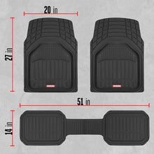 Load image into Gallery viewer, Motor Trend 943-BK FlexTough Defender Car Floor Mats -Next Generation Deep Dish Heavy Duty Contour Liners for Car SUV Truck & Van-All Weather Protection, Trim to Fit Most Vehicles Black