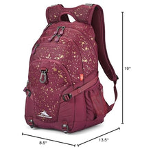 Load image into Gallery viewer, High Sierra Loop Backpack, Travel, or Work Bookbag with tablet sleeve, One Size, Copper Splatter/Maroon