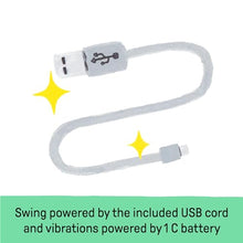 Load image into Gallery viewer, Ingenuity SimpleComfort Lightweight Compact 6-Speed Multi-Direction Baby Swing, Vibrations & Nature Sounds, 0-9 Months 6-20 lbs (Pink Cassidy)