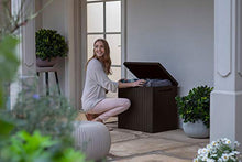 Load image into Gallery viewer, Keter City 30 Gallon Resin Outdoor Storage Box and Patio Furniture Side Table for Pool and Garden Accessories, Brown