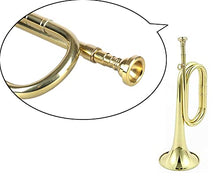 Load image into Gallery viewer, TUOREN Gold Bugle Cavalry Trumpet Brass Instrument for School Band Cavalry Beginner Military Orchestra W/Carrying Bag