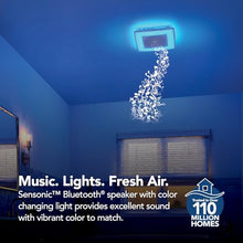 Load image into Gallery viewer, Broan-NuTone SPK110RGBL ChromaComfort Bathroom Exhaust Fan with Sensonic Bluetooth Speaker and LED Light, White