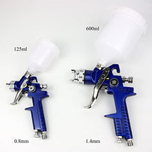 Load image into Gallery viewer, HVLP Air Gravity Spray Gun Set,2-Sprayer paint Gun,0.8mm 150ml & 1.4mm 600ml Auto Gravity Feed Painting with Locking Air Pressure Regulator Gauge Air Spray Nozzle Gun for Cake Decoration,Model Making