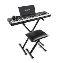 Load image into Gallery viewer, Alesis Melody 61 Keyboard Piano for Beginners with 61 Keys, Speakers, Stand, Bench, Headphones, Tablet/Sheet Music Stand, 300 Sounds and Music Lessons