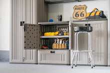 Load image into Gallery viewer, Suncast Indoor/Outdoor Resin Single-Drawer Storage Cabinet, Platinum Metallic