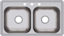 Load image into Gallery viewer, Elkay D233194 Dayton Equal Double Bowl Drop-in Stainless Steel Sink 33 x 19 x 6.5