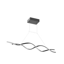 Load image into Gallery viewer, Jaycomey Modern Chandelier Light Fixtures, Dimmable LED Pendant Light with Remote Control, Acrylic Wave Chandeliers for Dining Rooms Bedroom Kitchen Restaurant, 3000K-6000K, 28W, Black