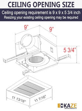 Load image into Gallery viewer, KAZE APPLIANCE SNP100 | 100 CFM | 0.8 Sone | No Attic Access Required Bathroom Ventilation Exhaust Extractor Fan