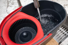 Load image into Gallery viewer, O-Cedar EasyWring Microfiber Spin Mop, Bucket Floor Cleaning System, Red, Gray, Standard