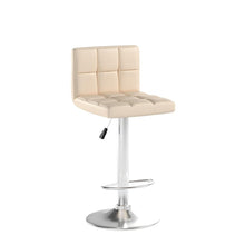 Load image into Gallery viewer, Homall Bar Stools Modern PU Leather Adjustable Swivel Barstools, Armless Hydraulic Kitchen Counter Bar Stool Extra Height Square Island Barstool with Back Set of 2 (Leather, Beige)