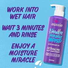Load image into Gallery viewer, Aussie Miracle Moist Shampoo and Conditioner with 3 Minute Miracle Deep Conditioner, Avocado & Jojoba Oil, Paraben-Free, Moisturizes & Detangles, All Hair Types, Citrus Floral Scent, 3 Pack 68.4 Fl Oz