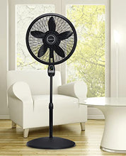 Load image into Gallery viewer, Lasko Oscillating Cyclone Pedestal Fan, Adjustable Height, Timer, Remote Control, 3 Speeds, for Bedroom, Living Room, Home Office, 18", Black, 1843