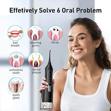 Load image into Gallery viewer, COSLUS Water Dental Flosser Teeth Pick: Portable Cordless Oral Irrigator 300ML Rechargeable Travel Irrigation Cleaner IPX7 Waterproof Electric Waterflosser Flossing Machine for Teeth Cleaning F5020E