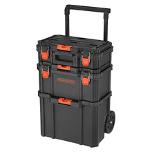 Load image into Gallery viewer, beyond by BLACK+DECKER BLACK+DECKER BDST60500APB Stackable Storage System - 3 Piece Set (Small, Deep Toolbox, and Rolling Tote)