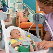 Load image into Gallery viewer, Bright Starts Portable Automatic 6-Speed Baby Swing with Adaptable Speed, Taggies, Music, Removable-Toy-Bar, 0-9 Months 6-20 lbs (Whimsical Wild)