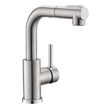 Load image into Gallery viewer, GIMILI Modern Bar Sink Faucet for Kitchen Sink Single Handle with Pull Out Sprayer Hot and Cold Prep Sink Faucet Brushed Nickel