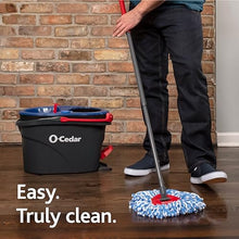 Load image into Gallery viewer, O-Cedar EasyWring RinseClean Microfiber Spin Mop & Bucket Floor Cleaning System, Grey