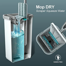 Load image into Gallery viewer, JOYMOOP Mop and Bucket with Wringer Set, Hands Free Flat Floor Mop and Bucket, with 3 Washable Microfiber Pads, Wet and Dry Use, Floor Cleaning System