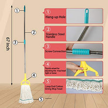Load image into Gallery viewer, OFO Loop-End String Wet Mop, Heavy Duty Commercial Industrial Dust Mop , 67inch Stainless Steel Pole ,2- Pack