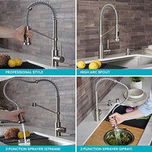 Load image into Gallery viewer, KRAUS Bolden Commercial Style 2-Function Single Handle Pull Down Kitchen Faucet in Spot-Free Antique Champagne Bronze, KPF-1610SFACB