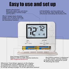Load image into Gallery viewer, Heagstat Non-Programmable Thermostats for Home Conventional Single-Stage Systems, up to 1 Heat/ 1 Cool (with White Backlight)