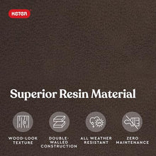 Load image into Gallery viewer, Keter City 30 Gallon Resin Outdoor Storage Box and Patio Furniture Side Table for Pool and Garden Accessories, Brown