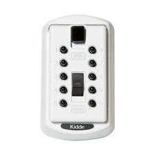 Load image into Gallery viewer, Kidde AccessPoint 001413 KeySafe Original Slimline Push Button Combination Permanent Key Lock Box, 2-Key, White