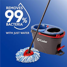 Load image into Gallery viewer, O-Cedar EasyWring RinseClean Microfiber Spin Mop & Bucket Floor Cleaning System, Grey
