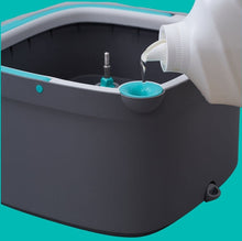Load image into Gallery viewer, True & Tidy True Clean Mop and Bucket System, Includes Square Spin Mop, Dual Compartment Mop Bucket and 2 Thick Machine Washable Mop Pads (Spin Mop)