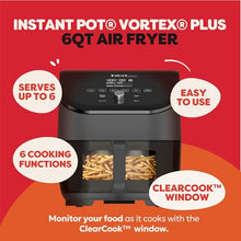Load image into Gallery viewer, Instant Pot Vortex Plus 6QT ClearCook Air Fryer, Clear Windows, Custom Program Options, 6-in-1 Functions, Crisps, Broils, Roasts, Dehydrates, Bakes, Reheats, from the Makers of Instant Pot, Black