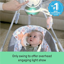 Load image into Gallery viewer, Ingenuity InLighten 5-Speed Baby Swing - Swivel Infant Seat, 5 Point Safety Harness, Nature Sounds, Lights - Nally Owl