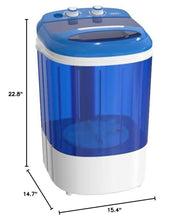 Load image into Gallery viewer, ZENY Portable Mini Washing Machine 5.7 lbs Washing Capacity Semi-Automatic Compact Washer Spinner Small Cloth Washer Laundry Appliances for Apartment, RV, Camping, Single Translucent Tub Blue