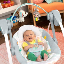 Load image into Gallery viewer, Bright Starts Portable Automatic 6-Speed Baby Swing with Adaptable Speed, Taggies, Music, Removable-Toy-Bar, 0-9 Months 6-20 lbs (Whimsical Wild)