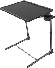 Load image into Gallery viewer, Adjustable TV Tray Table - TV Dinner Tray on Bed & Sofa, Comfortable Folding Table with 6 Height & 3 Tilt Angle Adjustments (Black)