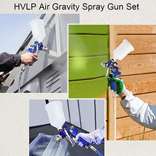 Load image into Gallery viewer, HVLP Air Gravity Spray Gun Set,2-Sprayer paint Gun,0.8mm 150ml & 1.4mm 600ml Auto Gravity Feed Painting with Locking Air Pressure Regulator Gauge Air Spray Nozzle Gun for Cake Decoration,Model Making